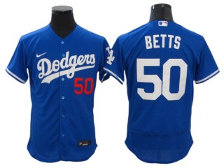 Los Angeles Dodgers #50 Mookie Betts Royal Alternate Flex Base Jersey