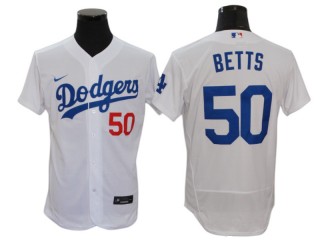 Los Angeles Dodgers #50 Mookie Betts White Home Flex Base Jersey