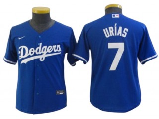 Youth LA Dodgers #7 Julio Urias Royal Cool Base Jersey