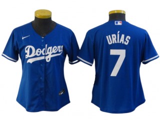 Women LA Dodgers #7 Julio Urias Cool Base Jersey - Royal/White