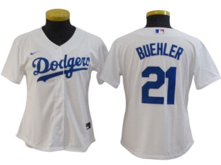 Women LA Dodgers #21 Walker Buehler Cool Base Jersey - Royal/White