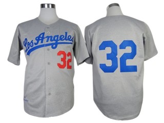Los Angeles Dodgers #32 Sandy Koufax Gray 1963 Throwback Jersey