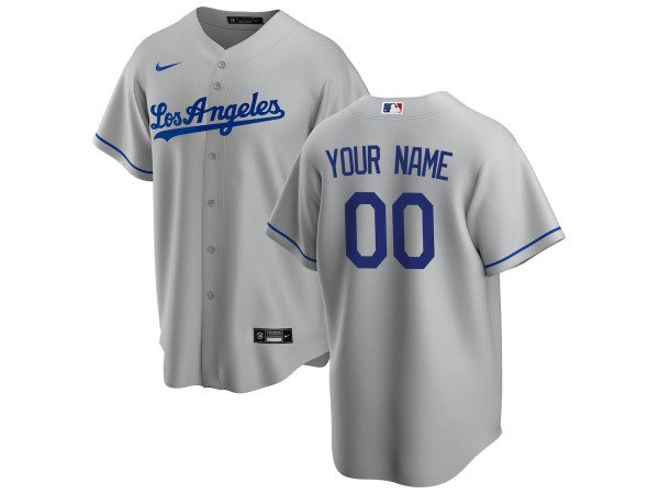Custom Los Angeles Dodgers Cool Base Jersey - Royal/White/Gray 