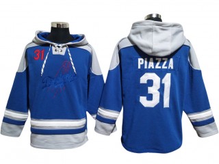 Los Angeles Dodgers #31 Mike Piazza Blue Pullover Hoodie