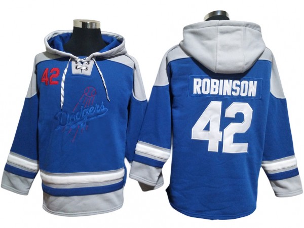 Los Angeles Dodgers #42 Jackie Robinson Blue Pullover Hoodie