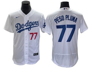 Los Angeles Dodgers #77 Peso Pluma White Flex Base Jersey