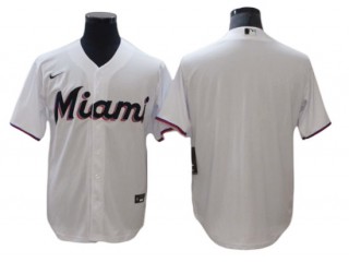 Miami Marlins Blank White Home Cool Base Jersey