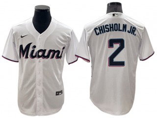 Miami Marlins #2 Jazz Chisholm Jr. White Home Cool Base Jersey
