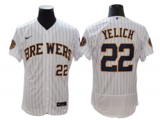 Milwaukee Brewers #22 Christian Yelich White Alternate Flex Base Jersey
