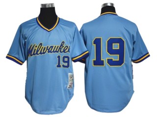 Milwaukee Brewers #19 Robin Yount Light Blue 1982 Throwback Jersey