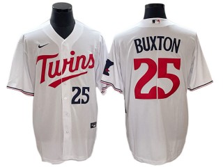 Minnesota Twins #25 Byron Buxton White Home 2023 Cool Base Jersey