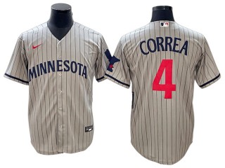 Minnesota Twins #4 Carlos Correa Gray 2023 Cool Base Jersey