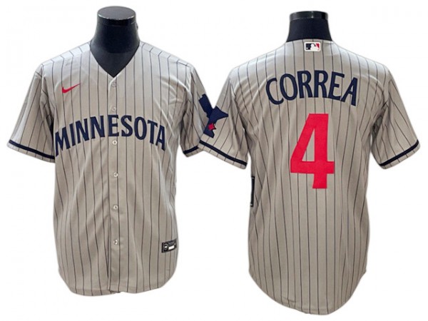 Minnesota Twins #4 Carlos Correa Gray 2023 Cool Base Jersey