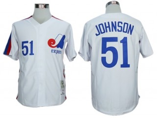 Montreal Expos #51 Randy Johnson White Throwback Jersey