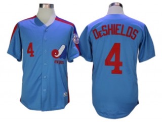 Montreal Expos #4 Delino DeShields Blue Throwback Jersey