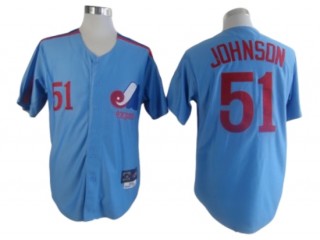 Montreal Expos #51 Randy Johnson Blue Throwback Jersey