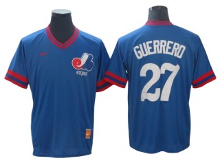 Montreal Expos #27 Vladimir Guerrero Blue Cooperstown Collection Legend Jersey