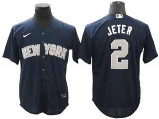 New York Yankees #2 Derek Jeter Navy Alternate Cool Base Player Name Jersey