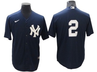 New York Yankees #2 Derek Jeter Navy Alternate Cool Base Jersey