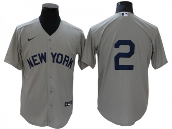 New York Yankees #2 Derek Jeter Gray 2021 Field of Dreams Cool Base Jersey