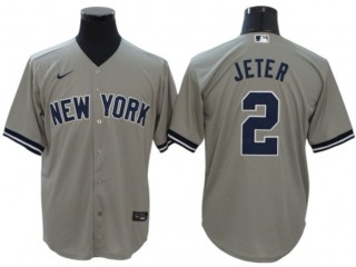 New York Yankees #2 Derek Jeter Gray Cool Base Player Name Jersey