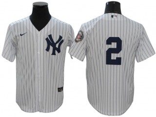 New York Yankees #2 Derek Jeter Hall of Fame Induction White Home Jersey