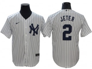 New York Yankees #2 Derek Jeter White Home Cool Base Player Name Jersey