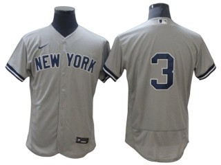 New York Yankees #3 Babe Ruth Gray Flex Base Jersey