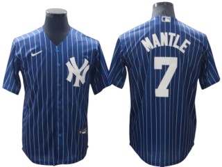 New York Yankees #7 Mickey Mantle Blue Pinstripe Cool Base Jersey