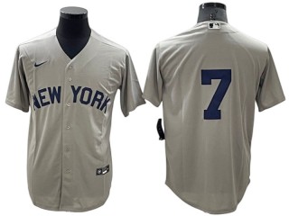 New York Yankees #7 Mickey Mantle Gray Road Cool Base Jersey