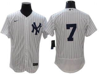 New York Yankees #7 Mickey Mantle White Home Flex Base Jersey