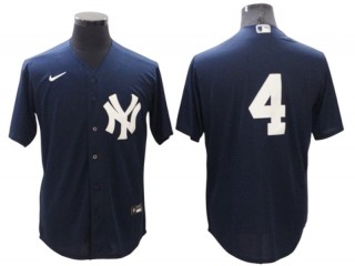 New York Yankees #4 Lou Gehrig Navy Cool Base Jersey