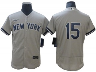 New York Yankees #15 Thurman Munson Gray Road Flex Base Jersey