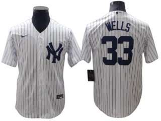 New York Yankees #33 David Wells White Home Cool Base Jersey