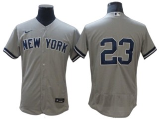New York Yankees #23 Don Mattingly Gray Road Flex Base Jersey
