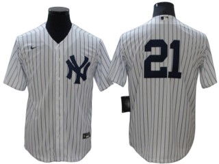 New York Yankees #21 Paul O'Neill White Home Cool Base Jersey