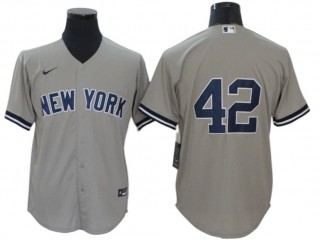 New York Yankees #42 Mariano Rivera Gray Road Cool Base Jersey