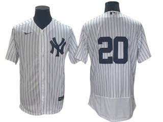 New York Yankees #20 White Home Flex Base Jersey