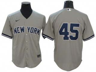 New York Yankees #45 Gerrit Cole Gray Road Cool Base Jersey