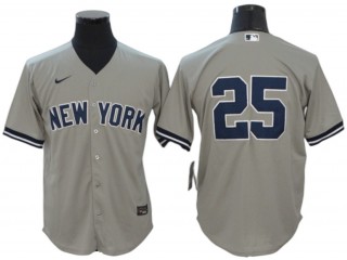 New York Yankees #25 Gleyber Torres Gray Road Cool Base Jersey