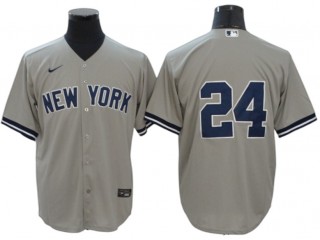 New York Yankees #24 Willie Calhoun Gray Road Cool Base Jersey