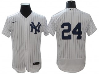 New York Yankees #24 Willie Calhoun White Home Flex Base Jersey