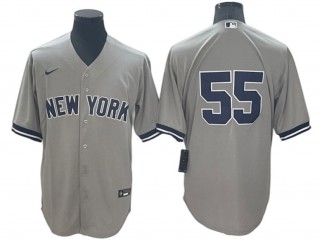 New York Yankees #55 Carlos Rodón Gray Road Cool Base Jersey