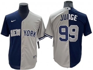 New York Yankees #99 Aaron Judge Gray/Navy Split Cool Base Jersey
