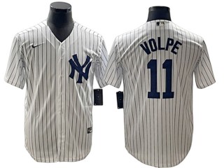 New York Yankees #11 Anthony Volpe White Home Cool Base Player Name Jersey