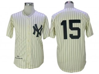 New York Yankees #15 Thurman Munson Cream 1969 Throwback Jersey