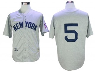 New York Yankees #5 Joe DiMaggio Gray 1939 Road Throwback Jersey