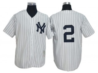 New York Yankees #2 Derek Jeter White Throwback Jersey