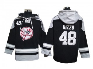 New York Yankees #48 Anthony Rizzo Black Pullover Hoodie