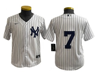 New York Yankees #7 Mickey Mantle White Home Cool Base Jersey